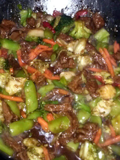 A picture of Beef stir fry.