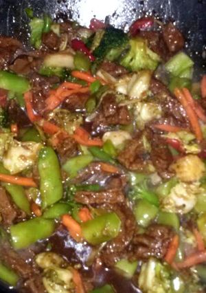 A picture of Beef stir fry.