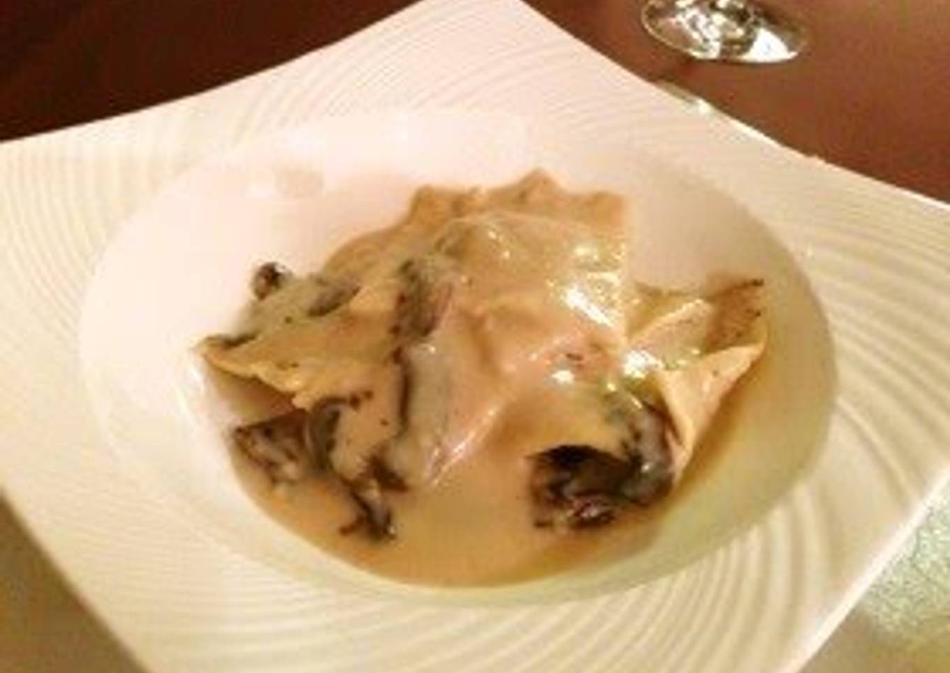 Porcini Mushroom Ravioli in Soy Milk Sauce