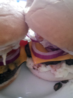 A picture of Mandys steak burgers.