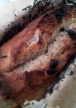 A picture of Less Sweet Banana Chocolate Bread/Cake.