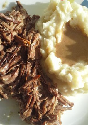 A picture of 3 ingredient Pot Roast and Gravy.