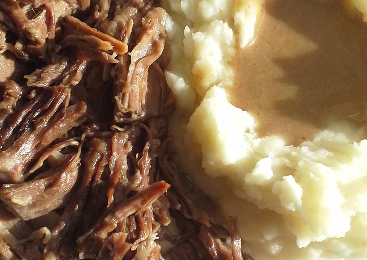 3 ingredient Pot Roast and Gravy