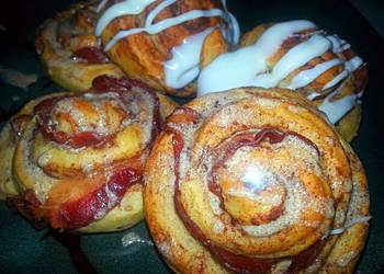 Easy Make Recipe Bacon wrapped Cinnamon Rolls With maple mocha glaze Delicious Nutritious