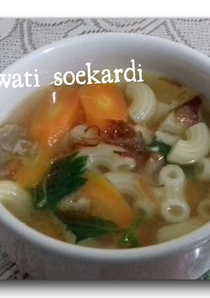 Foto resep Sop makaroni wortel