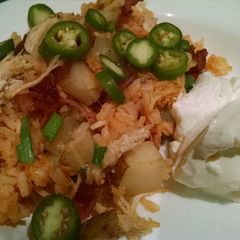 A picture of Loaded Chicken, Rice and Potato bake!.