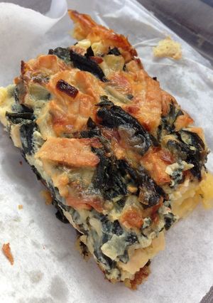 A picture of Self-crusting Tempeh and Silverbeet Quiche.