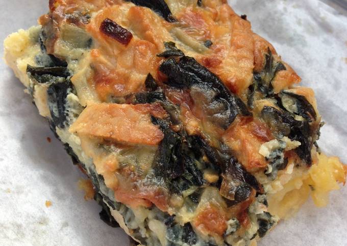 Self-crusting Tempeh and Silverbeet Quiche