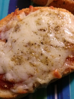 A picture of Garlic bread pizza.