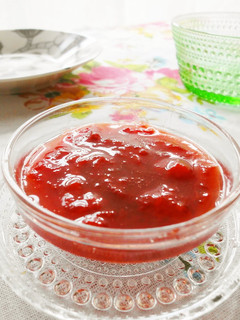 A picture of Easy Microwaved Strawberry Sauce.