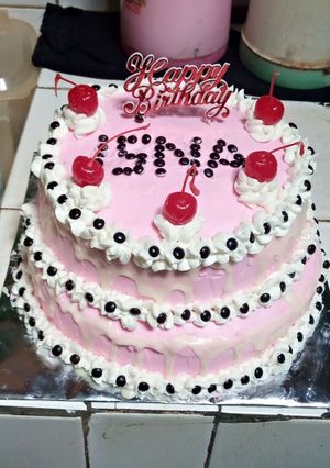 Foto resep Kue Ulang Tahun 2 tingkat Sederhana