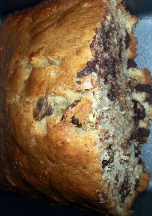 A picture of Banana Bread W/ Chocolate Chips Or Blueberries.