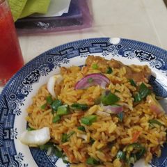 A picture of African Palm oil Jollof rice.