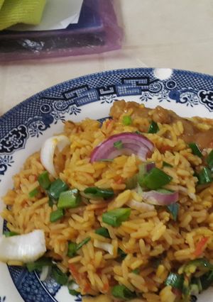 A picture of African Palm oil Jollof rice.
