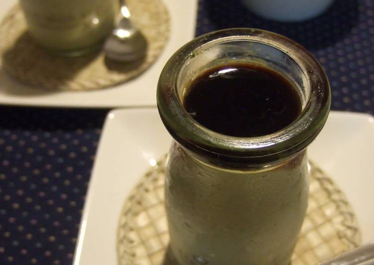 Matcha Pudding Served with Brown Sugar Syrup