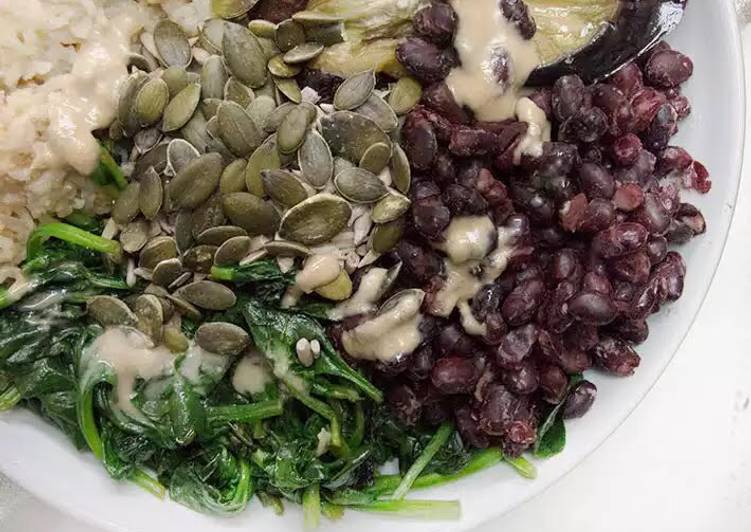 Steps to Make Ultimate Roasted Aubere and Tahini Bowl
