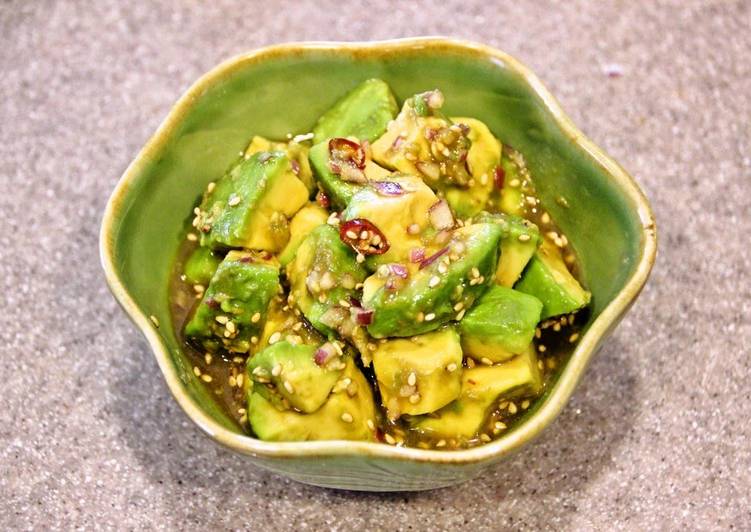 Simple Way to Prepare Perfect Irresistible! Avocado Marinated in Ponzu Sauce and Aromatics