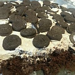 Oreo Cream Chocolate Fudge Cake A picture of Oreo Cream Chocolate Fudge Cake.