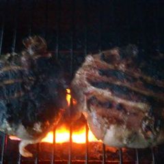 A picture of Bacon wrapped Stuffed Burger.