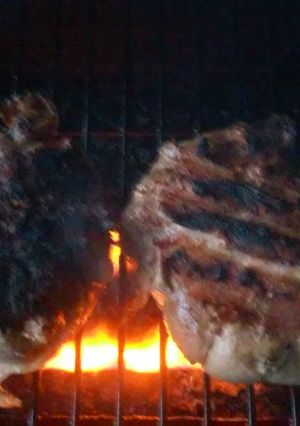 A picture of Bacon wrapped Stuffed Burger.