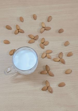 A picture of Almond Milk (how to make at home).