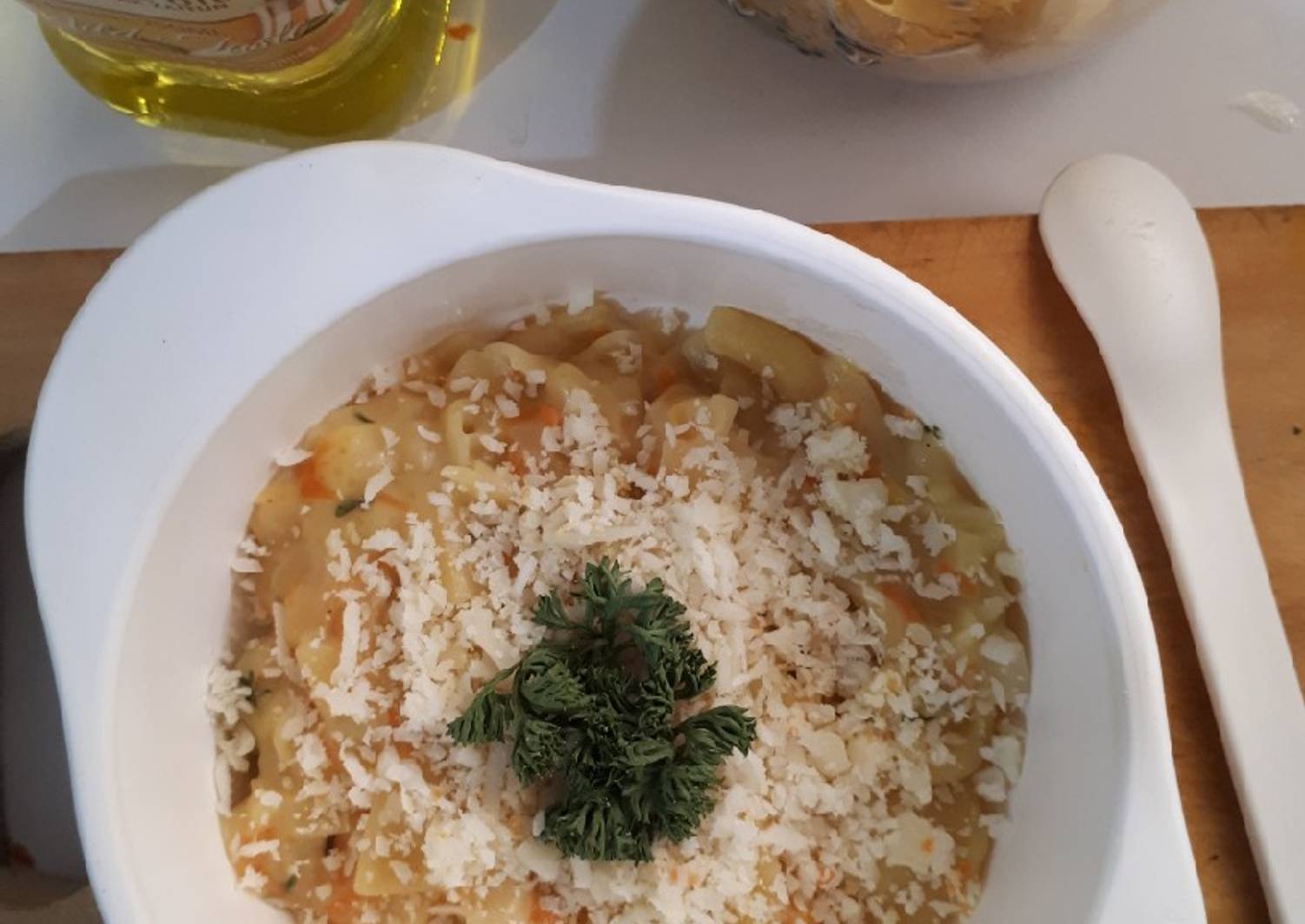Resep Mpasi 11 bulan (macaroni creamy sauce) oleh astri Resep Mpasi 11 bulan (macaroni creamy sauce) oleh astri