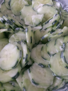 A picture of Sour Cream Cucumber Salad.