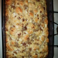 A picture of Sausage biscuits eggs casserole.