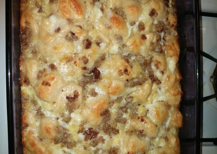 Steps to Prepare Speedy Sausage biscuits eggs casserole