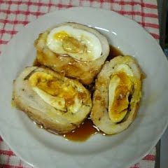 A picture of Teriyaki Chicken with Cheese and Eggs.