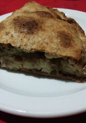 Una foto de Tarta integral de hortalizas salteadas