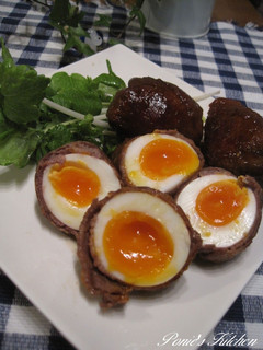 A picture of Meat-Wrapped Soft-Boiled Eggs for Bentos.