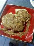 Cream of mushroom hamburgers.