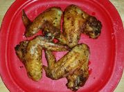 A picture of baked chicken wings