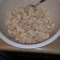 A picture of Easy and simple homemade pasta salad.