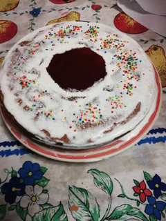 Una foto de Torta de mermelada de frutillas