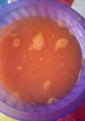 A picture of LOLA's tomato and oat soup (sopa de avena y jitomate).