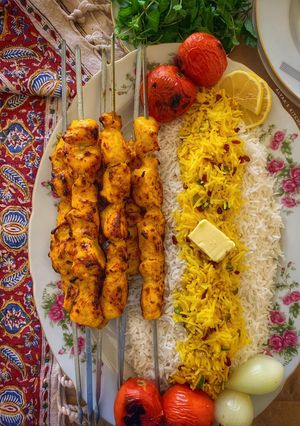 صورة لوصفة جوجه كباب من المطبخ الفارسي 🇮🇷