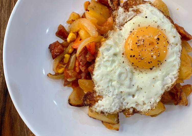 Step-by-Step Guide to Prepare Super Quick Homemade Chorizo and sweetcorn hash