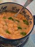 Baby Lima Beans with Ham and Greens