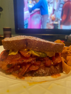 A picture of The best dang BLT there is. 😂.