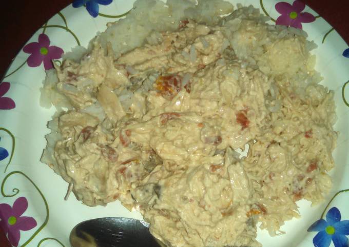 Shredded chicken and rice