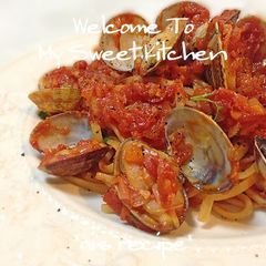 A picture of Authentic Vongole Rosso Clam Pasta.