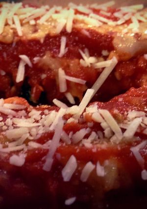 A picture of Spinach and Cheese Stuffed Manicotti.