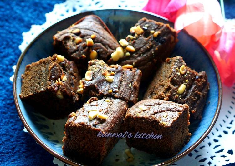 Mom style  eggless peanut  brownie