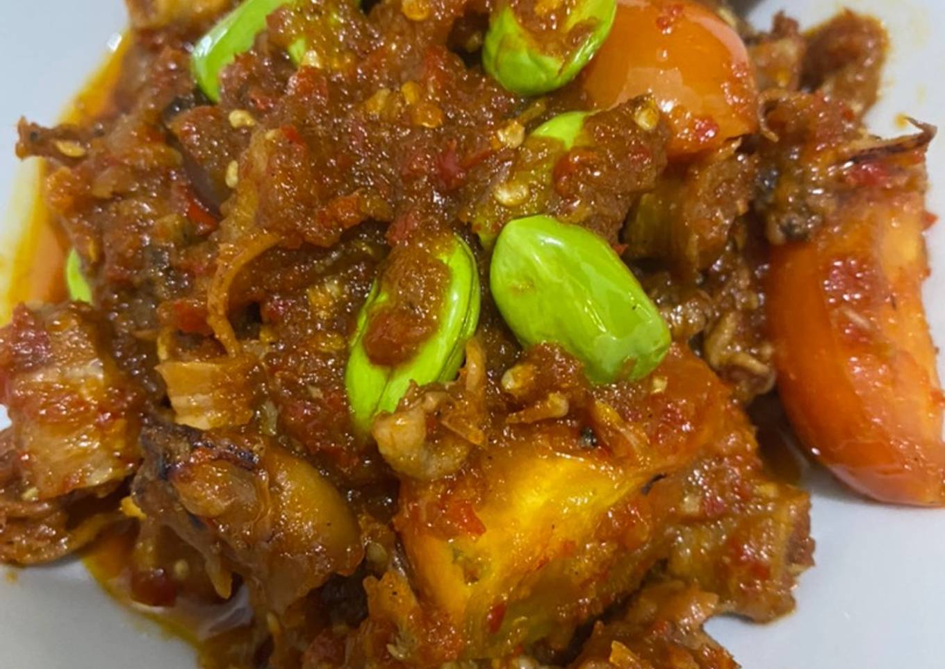 Cumi asin bumbu merah