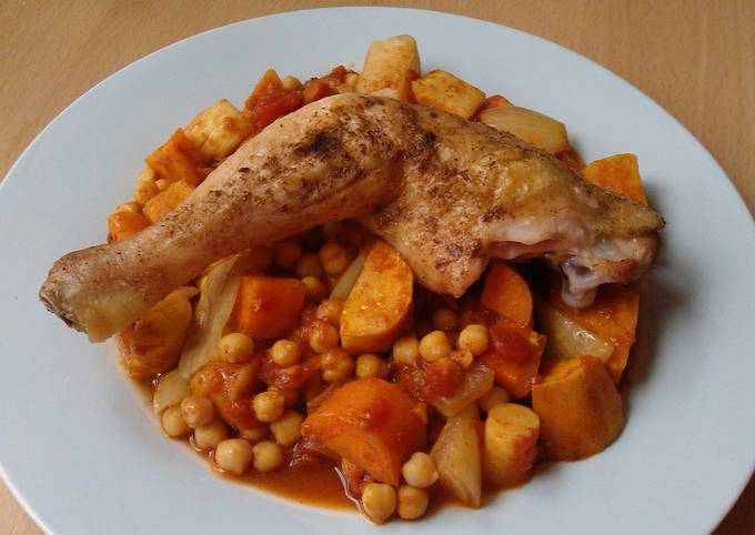 Recipe of Any-night-of-the-week Vickys Moroccan-Style Chicken &amp; Chickpeas, GF DF EF SF NF