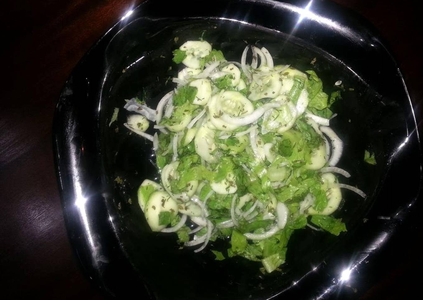 Swedish salad with cucumber.