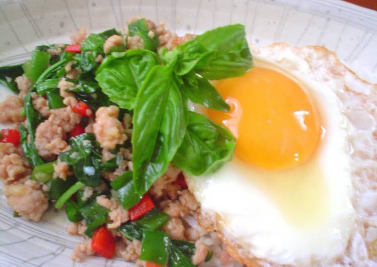 Simple Way to Prepare Any-night-of-the-week Stir Fried Chicken and Basil over Rice