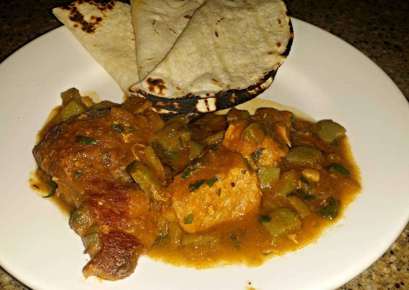 Nopales and pork stew